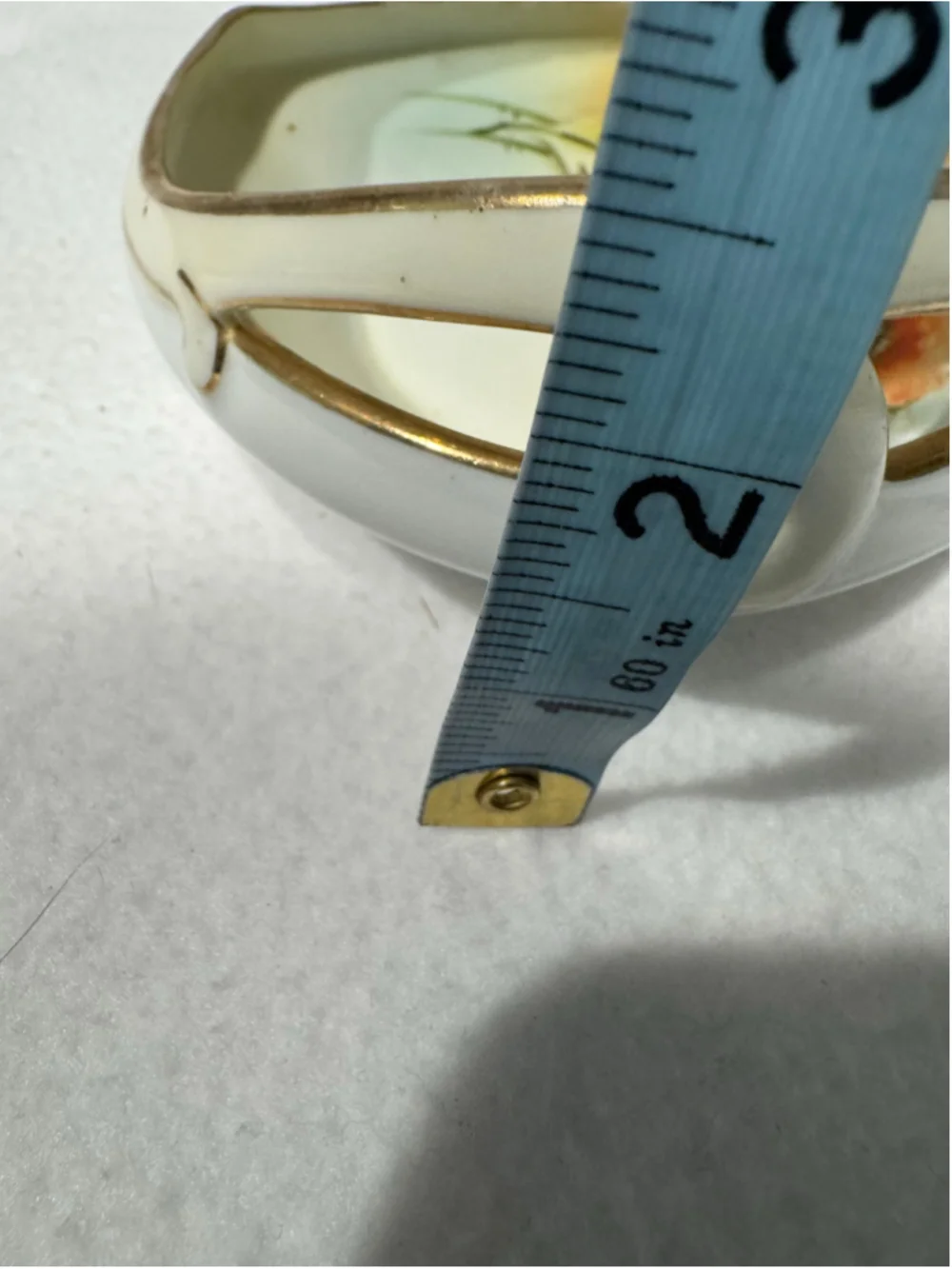 Vintage Nippon Hand Painted Poppy Serving Bowl, Cream, Orange Gold Rim
